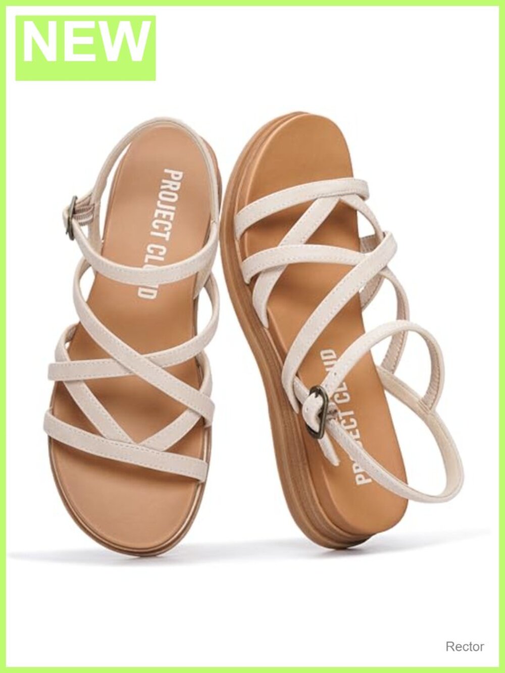 Wedge Sandals Plush Insole Strappy Slip On Open Toe Platform Women's